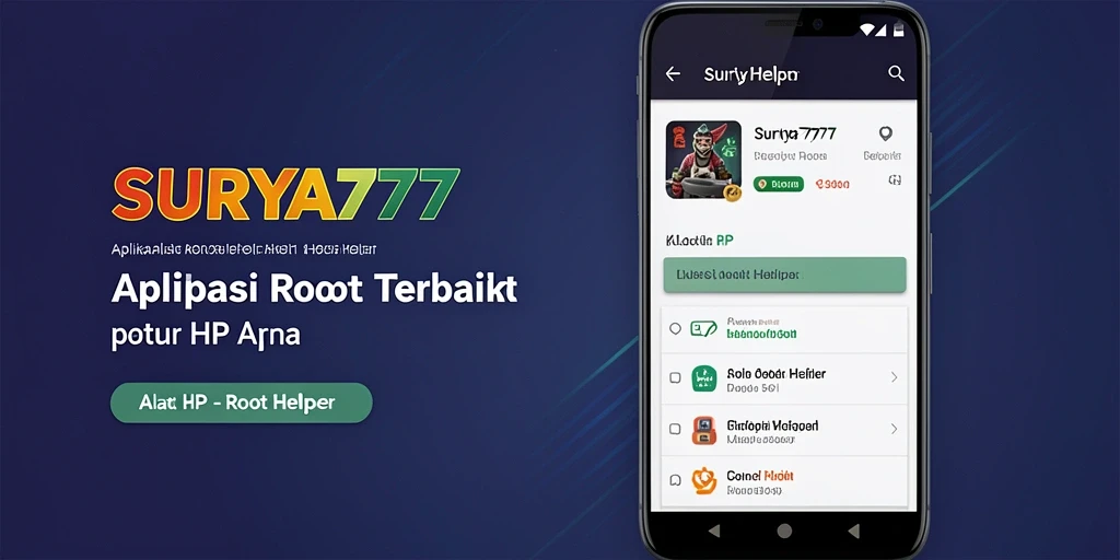 Antarmuka aplikasi SURYA777 yang intuitif untuk Root Helper.