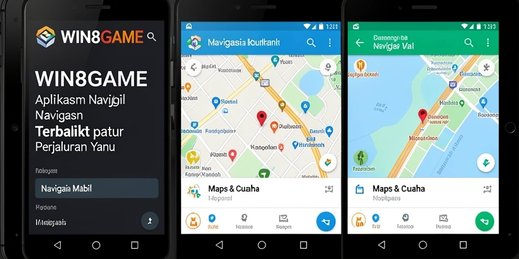 Antarmuka aplikasi WIN8GAME yang menampilkan peta dan informasi cuaca.